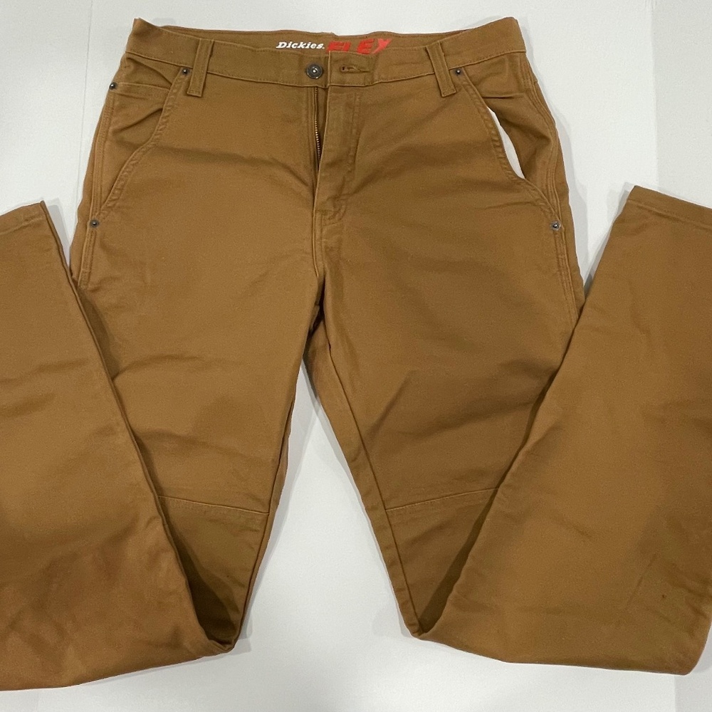 Dickies Men's Regular Fit Duck Double Knee Pants 32x34 Stonewashed Brown NWOT.